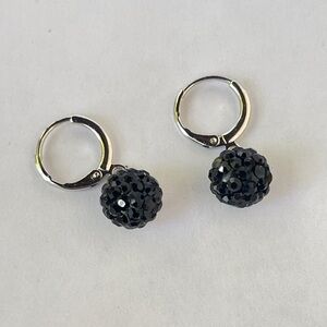 3 for $10 🩷 Bundle Black Sparkly Ball Drop Earrings